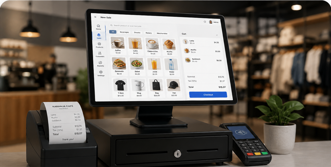 Point of Sale system dashboard