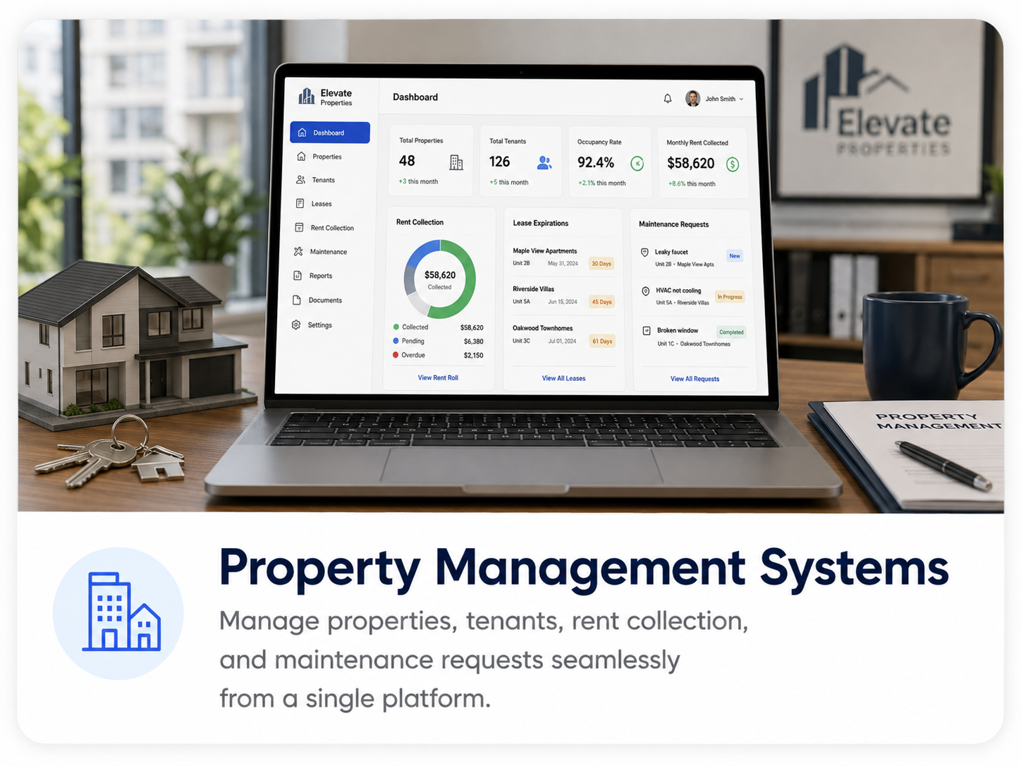 Property management system dashboard